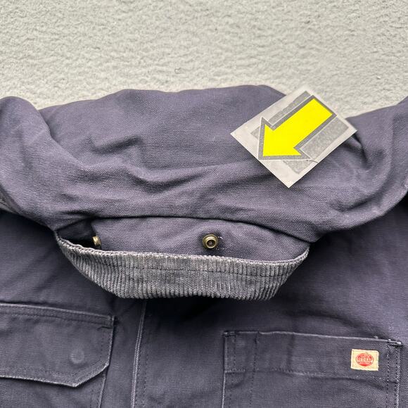 Red Kap Duck Canvas Chore Coat Jacket Mens XXL Navy Blue Quilt Lined Pockets - Picture 8 of 11